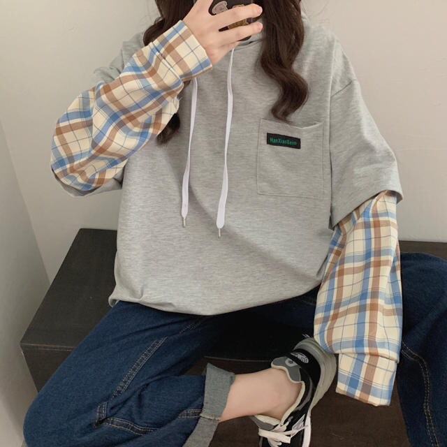 ドルマンパーカー トレーナー 重ね着風 チェック柄 グレー 長袖 女性ファッション 新品 中古のオークション モバオク No ドルマンパーカー トレーナー 重ね着風 チェック柄 グレー 長袖 女性ファッション 新品 中古のオークション モバオク No